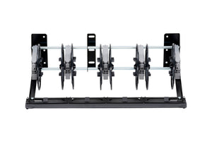 Unbestücktes, robustes Abrollsystem für flexibles Material wie Kabel oder Schläuche.
