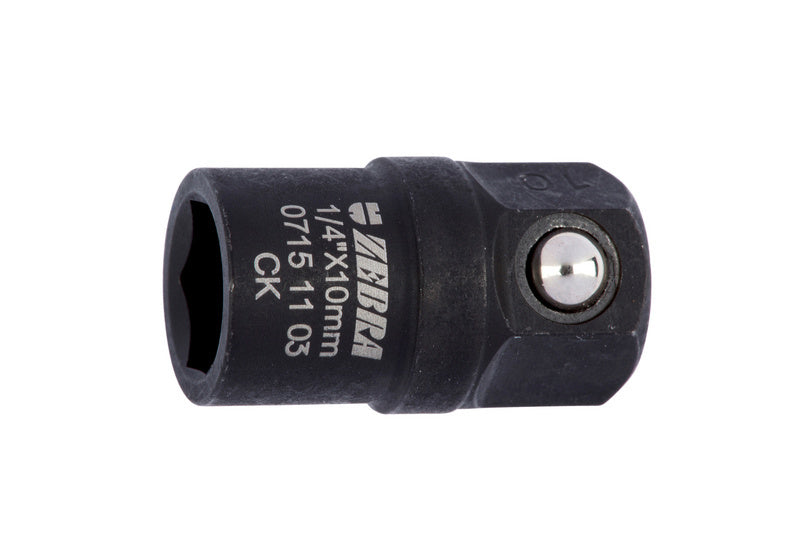 Metal adapter bit with a hexagonal shaft for power tools and screwdrivers