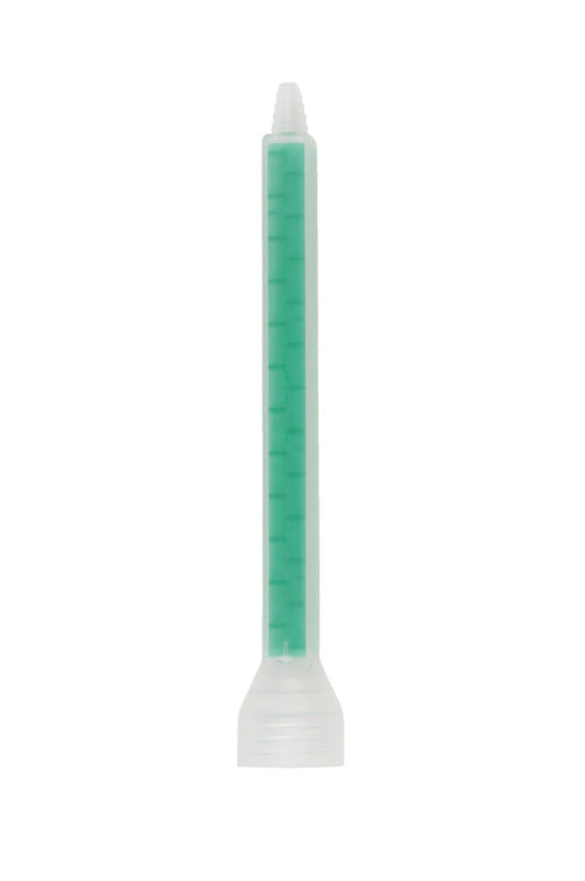 Two-component adhesive in a tube, designed for precise mixing and application.