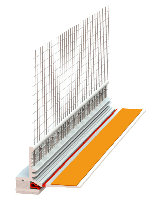 Anputzdichtleiste mit Gewebe, flexibel und robust für optimale Abdichtung und einfache Handhabung.