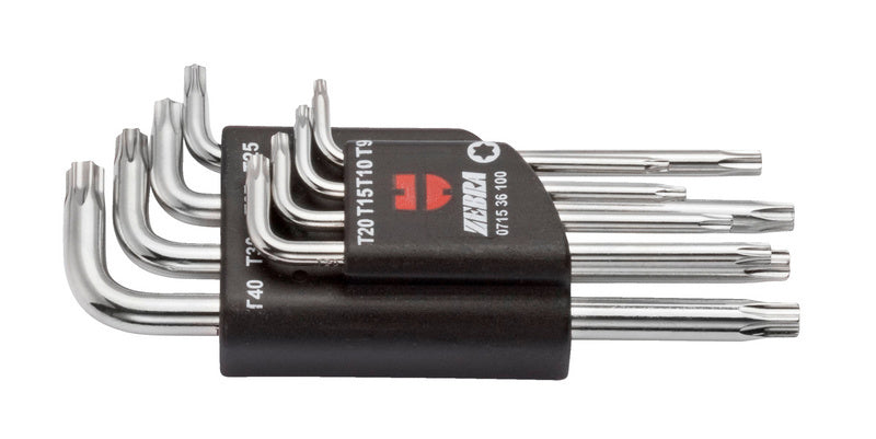 Set von Winkelschraubendrehern in verschiedenen Größen, verpackt in einer stabilen Tasche.