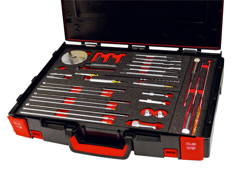 Zünd- und Glühkerzenwerkzeug Set mit verschiedenen Aufsätzen in einer kompakten Aufbewahrungsbox.