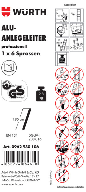 Zubehör Leitern-ETIK-(F.LEI-0962934504)-PVC Verpackungsinhalt 1 Einheit