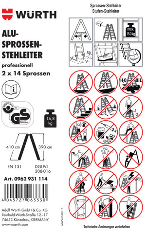 Zubehör Leitern-ETIK-(F.STEHLEI-0962931114)-PVC Verpackungsinhalt 1 Einheit