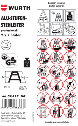 Zubehör Leitern-ETIK-(F.STEHLEI-0962931507)-PVC Verpackungsinhalt 1 Einheit