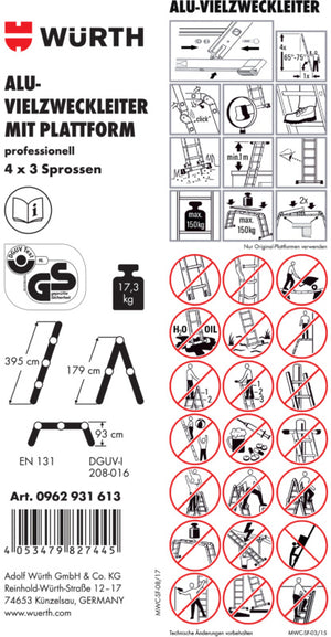 Zubehör Leitern-ETIK-(F.VZWLEI-0962931613)-PVC Verpackungsinhalt 1 Einheit