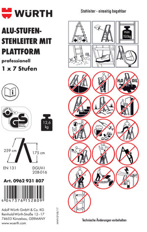 Zubehör Leitern-ETIK-(F.STEHLEI-0962931807)-PVC Verpackungsinhalt 1 Einheit