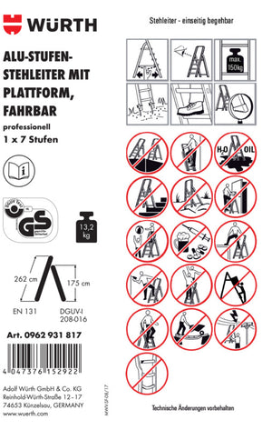 Zubehör Leitern-ETIK-(F.STEHLEI-0962931817)-PVC Verpackungsinhalt 1 Einheit