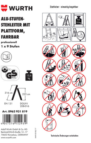 Zubehör Leitern-ETIK-(F.STEHLEI-0962931819)-PVC Verpackungsinhalt 1 Einheit