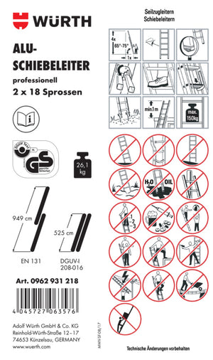Zubehör Leitern-ETIK-(F.SHIEBLEI-0962931218)-PVC Verpackungsinhalt 1 Einheit