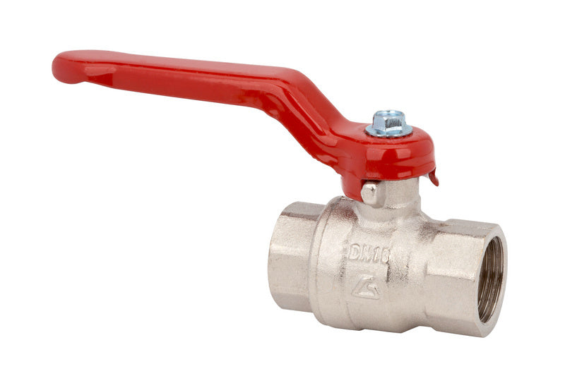 Robustes Absperrventil aus Stahl mit IG-G1/2-Zoll-Anschlüssen für Druckluftsysteme.
