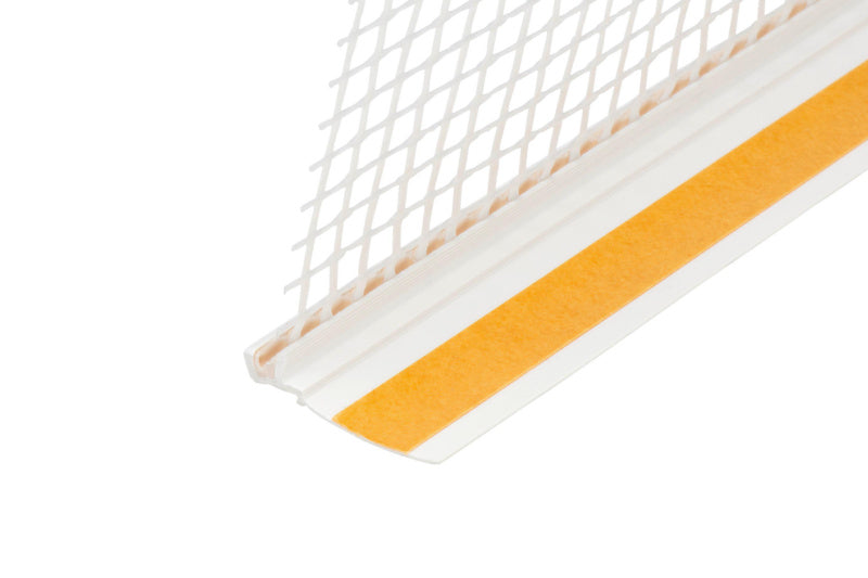 Anputzleiste-Standard-mit-Gewebe in robuster Bauweise für Putz- und Estrichanwendungen.