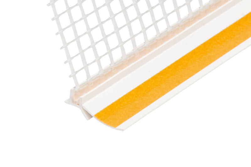 Anputzleiste mit Gewebe, robust und langlebig, ideal für Putz- und Estrichanwendungen.