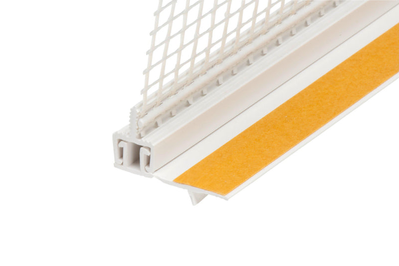 Anputzdichtleiste mit Gewebe, flexibel und wasserdicht, ideal für Putz- und Mauerarbeiten.