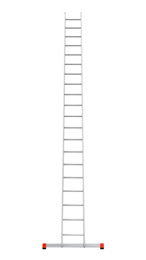 Leichte Aluminium-Anlegeleiter mit rutschfesten Sprossen und Klappmechanismus für Handwerksarbeiten.