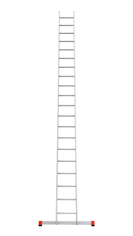 Leichte Aluminium-Anlegeleiter mit rutschfesten Sprossen und Klappmechanismus für Handwerksarbeiten.