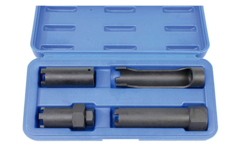 Set mit vier Zapfenschlüsseln in verschiedenen Größen für das Öffnen von Zapfventilen.