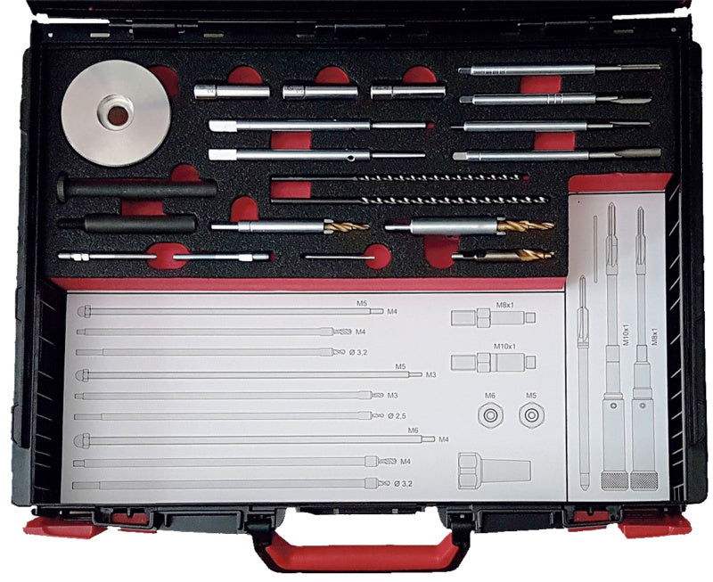Zünd-/Glühkerzenwerkzeug Set GLÜHK mit verschiedenen Zündkerzenschlüsseln in einer Aufbewahrungstasche.