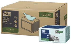 Industriebedarf -Tork Premium Fusselarme Reinigungstücher W8, 1lg, Türkis, 8x75 St/Krt.