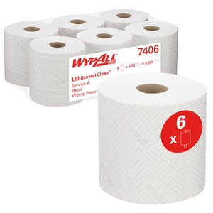 Industriebedarf -WypAll L10, Papierwischtuch, weiß, 6 Ro/VE