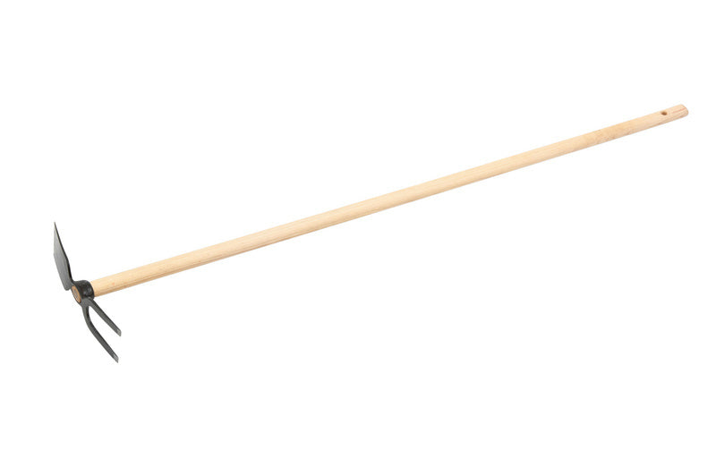 Garthack garden tool with two zinc-coated tines measuring 1350 by 270 millimeters