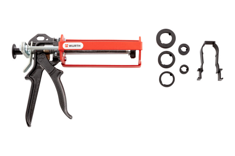Doppelkartuschenpistole DPKARTPIST mit ergonomischem Griff und Doppelkartuschenfunktion.