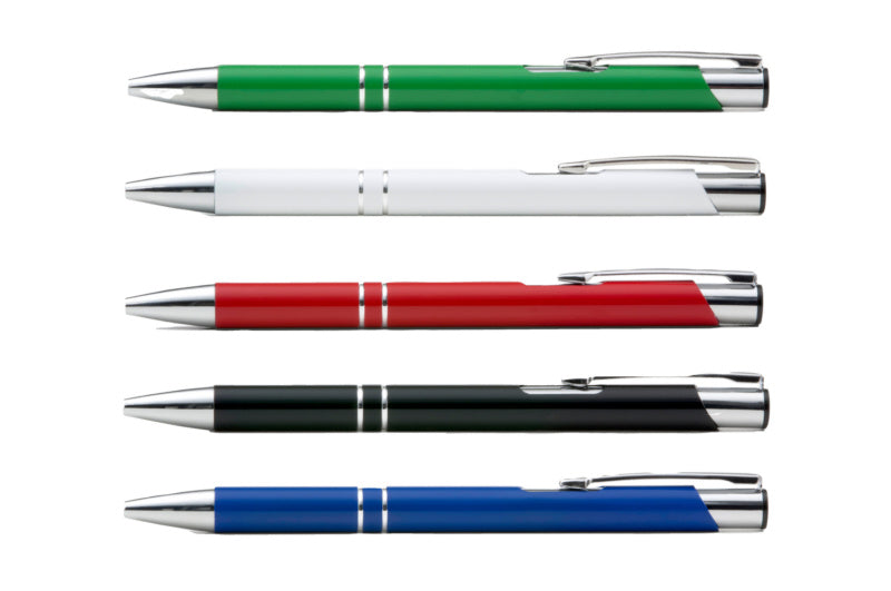 Eleganter Kugelschreiber-KULI in verschiedenen Farben mit ergonomischem Design und Druckmechanik.