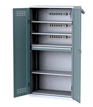 Flügeltürenschrank-FLGTRSHRNK-VOLLBL-AKKU-AS21-RAL7042 Verpackungsinhalt 1 Einheit