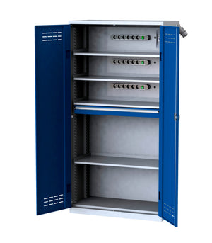 Flügeltürenschrank-FLGTRSHRNK-VOLLBL-AKKU-AS21-RAL5010 Verpackungsinhalt 1 Einheit