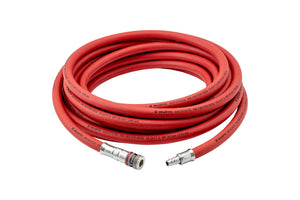 Druckluftschlauch-DLSCHL in orange, 15 Meter lang, 8 mm Durchmesser, mit Schnellkupplungen.