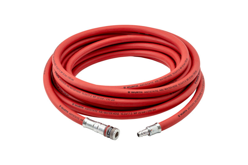 Druckluftschlauch-DLSCHL in orange, 15 Meter lang, 8 mm Durchmesser, mit Schnellkupplungen.