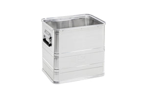 Aluminiumbox-ALUBOX in leichtem Aluminium mit robustem Design und praktischem Verschlusssystem.