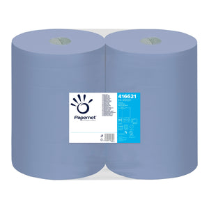 Industriebedarf -Wischtuchrolle, 37,3x36cm, 2lg, 1000 Bl., blau, Recycling, 2 Ro/Pk.