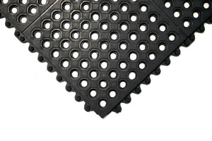 Schwarze Gummibodenmatte mit Löchern für Werkstatt und rutschfesten Schutz