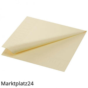 Zelltuch-Serviette, 33x33cm, 1lg, 1/4 Falz, cream, 6x500 St. - Marktplatz24