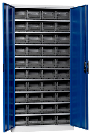 Flügeltürenschrank Lagerbox-FLGTRSHRNK-LGRBOX-SLB-FB415-BOX-RAL5010 Verpackungsinhalt 1 Einheit