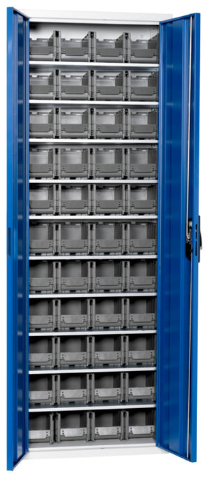 Flügeltürenschrank Lagerbox-FLGTRSHRNK-LGRBOX-SLB-FB315-BOX-RAL5010 Verpackungsinhalt 1 Einheit