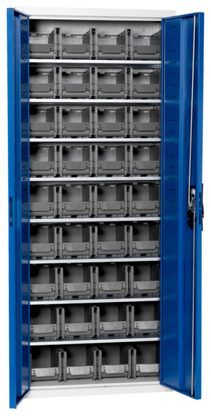 Flügeltürenschrank Lagerbox-FLGTRSHRNK-LGRBOX-SLB-FB311-BOX-RAL5010 Verpackungsinhalt 1 Einheit