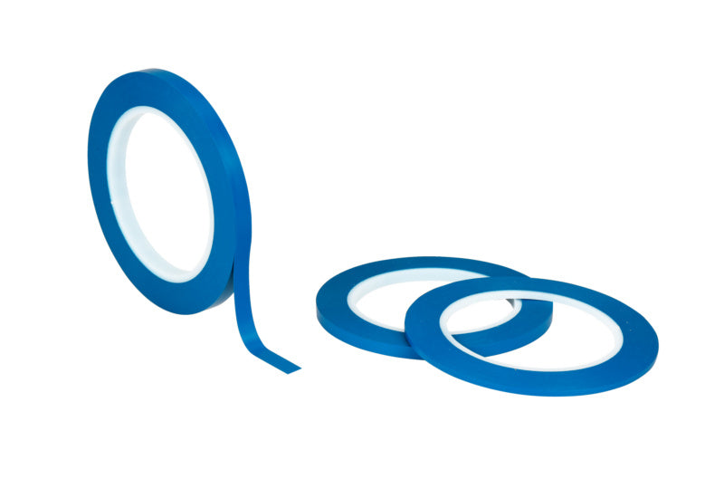 Hitzefestes Abdeckband in DKBLAU, 3mm x 33m, geeignet für verschiedene Oberflächen.