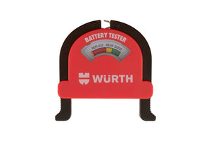 Kompakter Batterie-Tester BATTTEST für NiMH/NiCd-Batterien, 62x61x29 mm, mit klarer Anzeige.