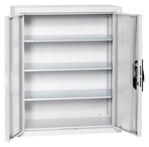 Flügeltürenschrank Lagerbox-FLGTRSHRNK-LGRBOX-SLB-FB306-RAL7035 Verpackungsinhalt 1 Einheit