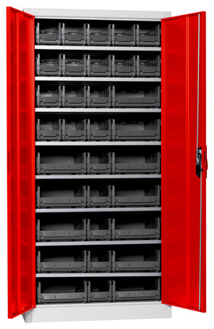 Flügeltürenschrank Lagerbox-FLGTRSHRNK-VOLLBL-SLB-FB522-BOX-RAL3020 Verpackungsinhalt 1 Einheit