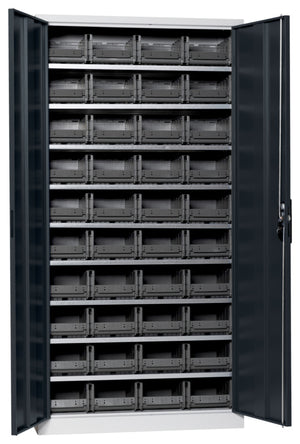 Flügeltürenschrank Lagerbox-FLGTRSHRNK-LGRBOX-SLB-FB415-BOX-RAL7016 Verpackungsinhalt 1 Einheit
