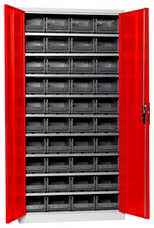 Flügeltürenschrank Lagerbox-FLGTRSHRNK-LGRBOX-SLB-FB415-BOX-RAL3020 Verpackungsinhalt 1 Einheit