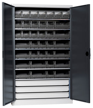 Flügeltürenschrank Lagerbox-FLGTRSHRNK-VOLLBL-SLB-FB523S-BOX-RAL7016 Verpackungsinhalt 1 Einheit