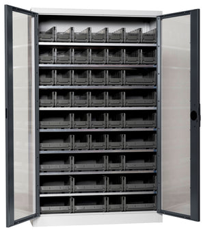 Flügeltürenschrank Lagerbox-FLGTRSHRNK-SICHTF-SLB-FB521-BOX-RAL7016 Verpackungsinhalt 1 Einheit