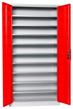 Flügeltürenschrank Lagerbox-FLGTRSHRNK-LGRBOX-SLB-FB415-RAL3020 Verpackungsinhalt 1 Einheit