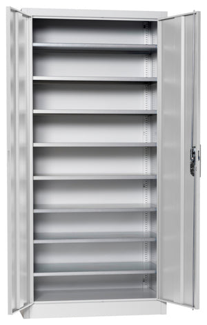 Flügeltürenschrank Lagerbox-FLGTRSHRNK-VOLLBL-SLB-FB522-RAL7035 Verpackungsinhalt 1 Einheit