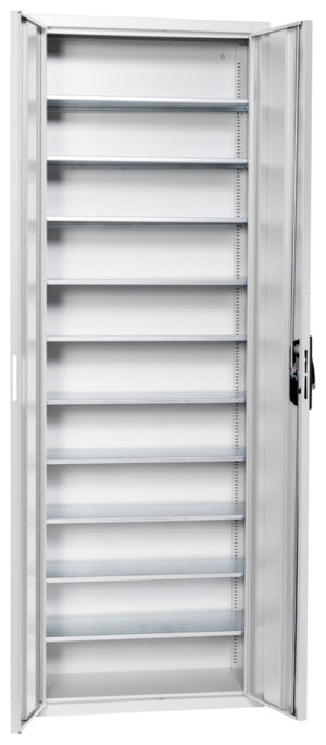 Flügeltürenschrank Lagerbox-FLGTRSHRNK-LGRBOX-SLB-FB315-RAL7035 Verpackungsinhalt 1 Einheit