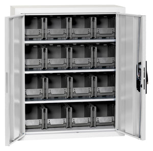 Flügeltürenschrank Lagerbox-FLGTRSHRNK-LGRBOX-SLB-FB306-BOX-RAL7035 Verpackungsinhalt 1 Einheit
